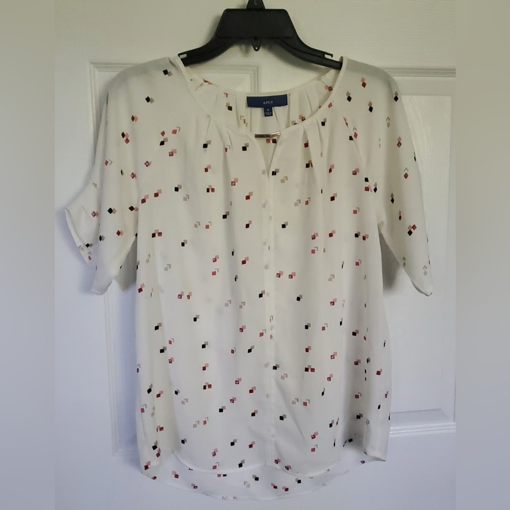 Apt.9 Womens Heart Blouse Flutter Sleeve Size Medium